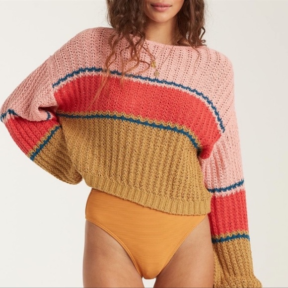 BILLABONG KNIT STRIPED SWEATER NWT - Picture 4 of 7